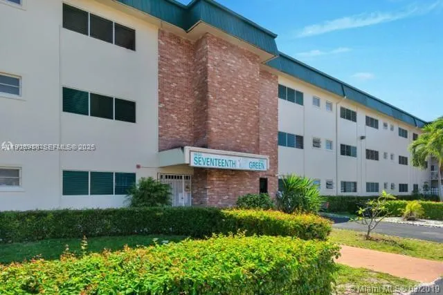 a building view with a garden space