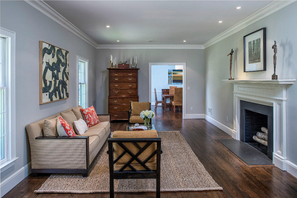 174 Marshall Ridge Road New Canaan, CT 06840 - Photo 8 of 30 a living room with furniture and a fireplace