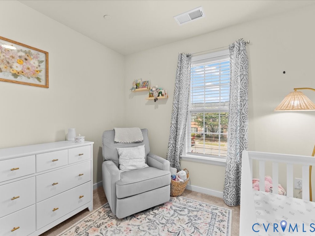 12137 Perdue Springs Loop Chester, VA 23831 - Photo 32 of 45 Bedroom featuring light carpet and a crib