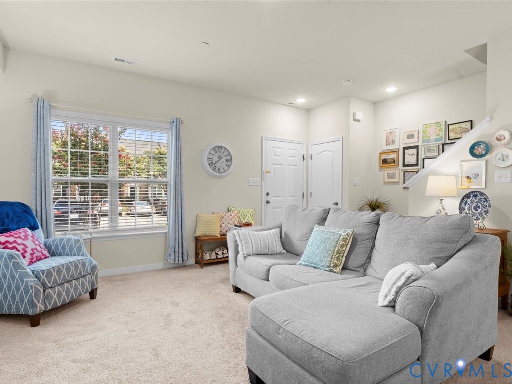 12137 Perdue Springs Loop Chester, VA 23831 - Photo 9 of 45 Living area featuring carpet flooring and recessed