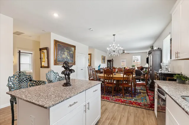 a kitchen with lots of counter top space