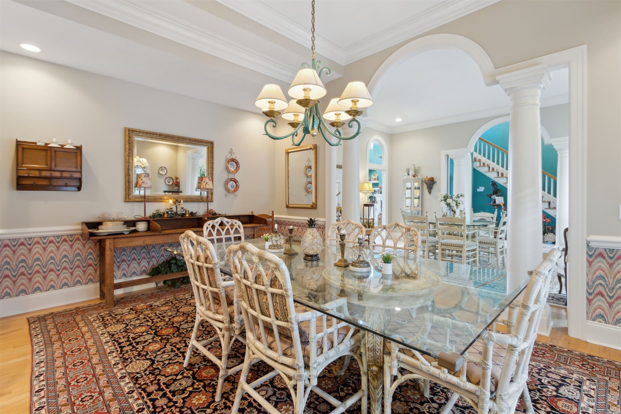 76 Marsh Creek Road Amelia Island, FL 32034 - Photo 32 of 100 a view of a dining room with furniture and a chandelier