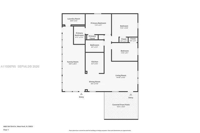 $3,000 | 4685 Southwest 33rd Drive, West Park, FL 33023