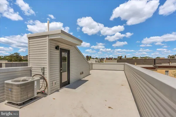 a view of a terrace with sky view