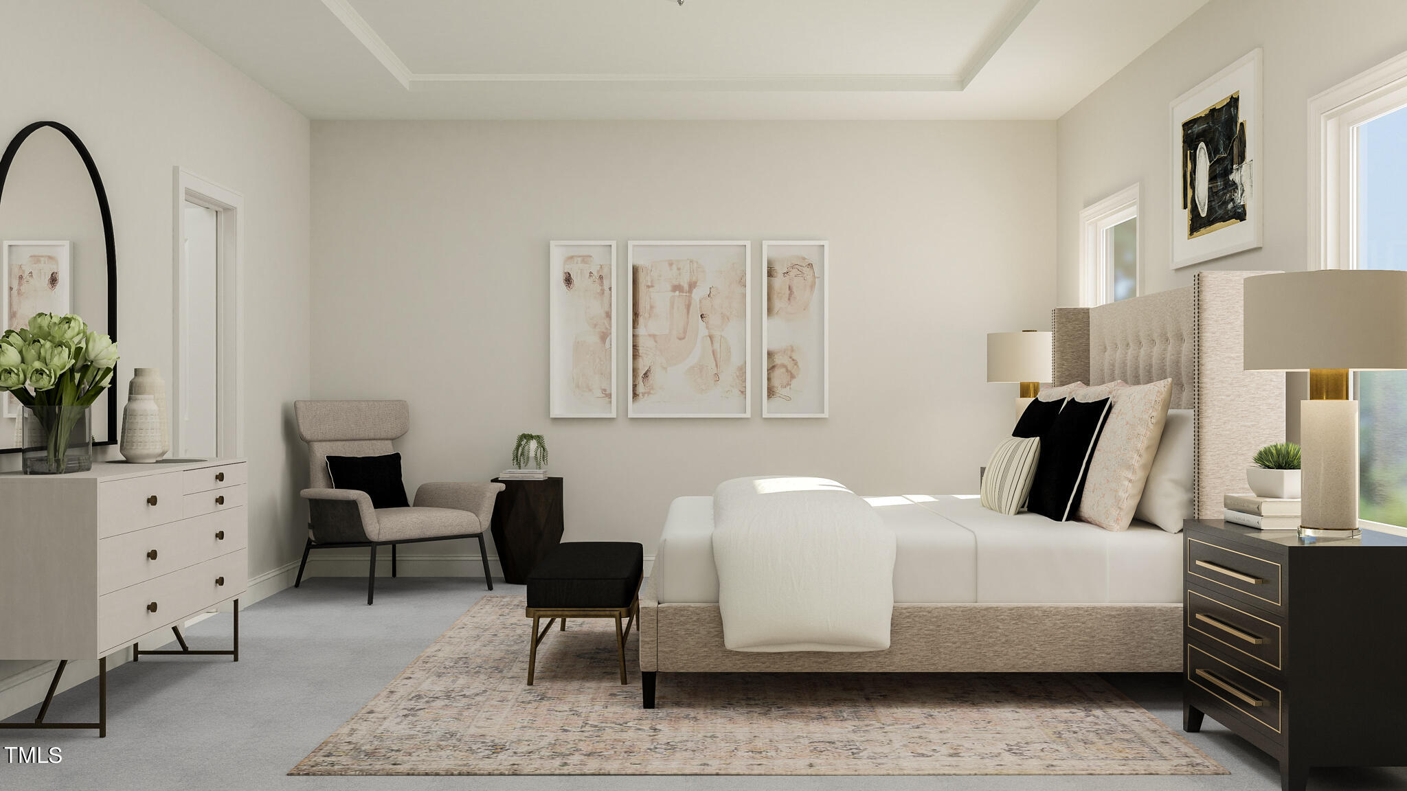 304 Canyon Spring Trail Wake Forest, NC 27587 - Photo 9 of 15 a bedroom with furniture and a potted plant