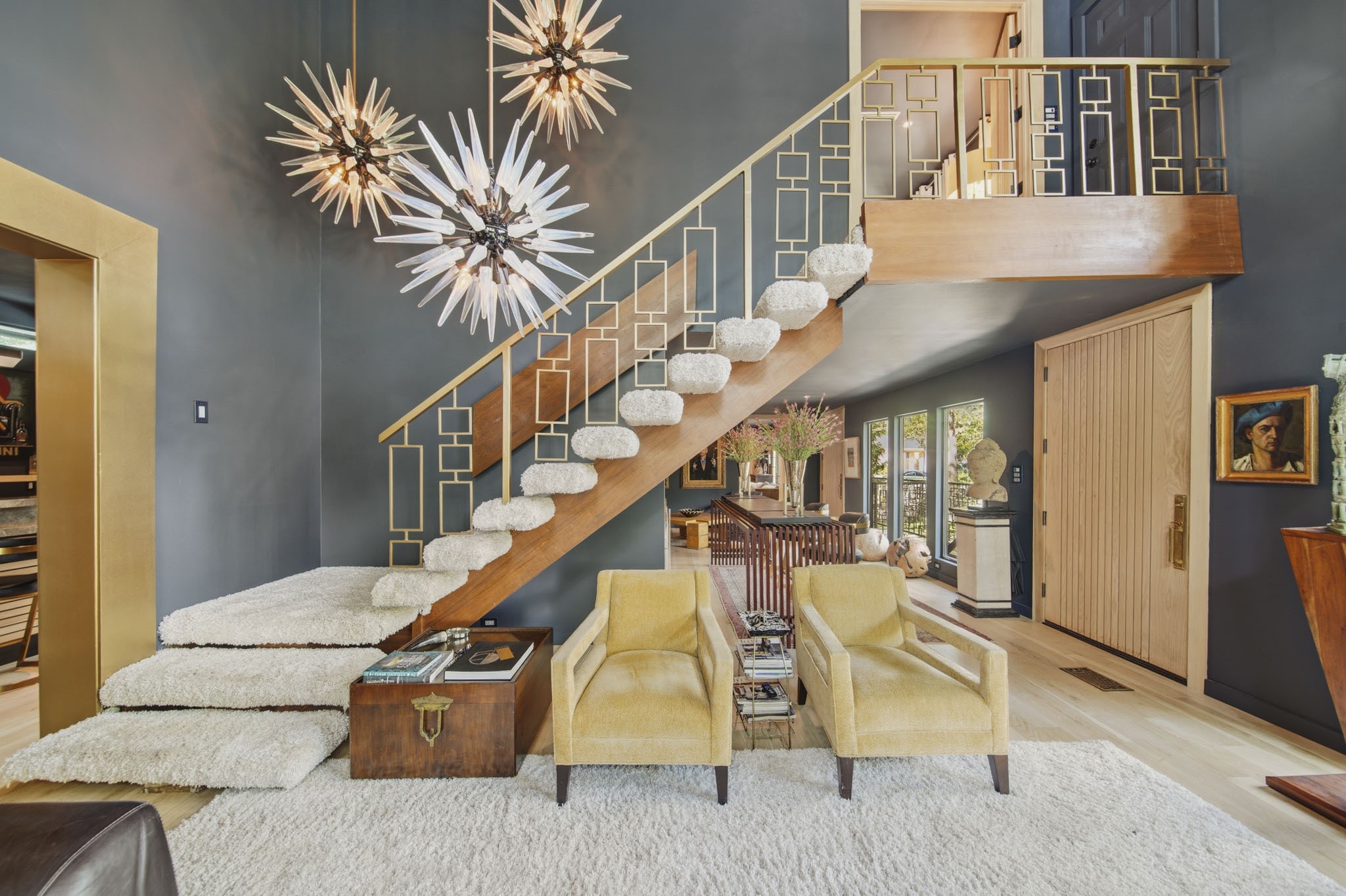 203 Chimney Rock Road Houston, TX 77024 - Photo 5 of 44 Original floating staircase