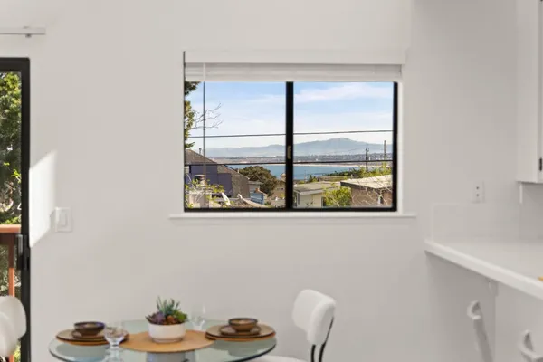 a view of workspace with a window