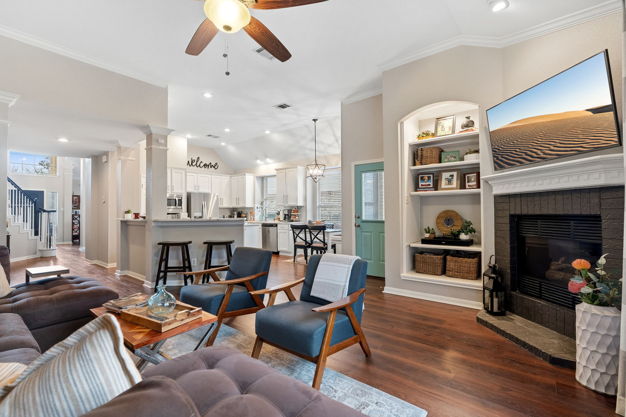 13208 Calf Roping Trail Austin, TX 78727 - Photo 24 of 40 Custom built-in bookcases add style and functional storage.