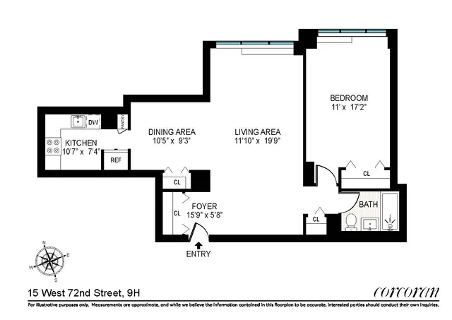 $985,000 | 15 West 72nd Street, Unit 9H | Upper West Side