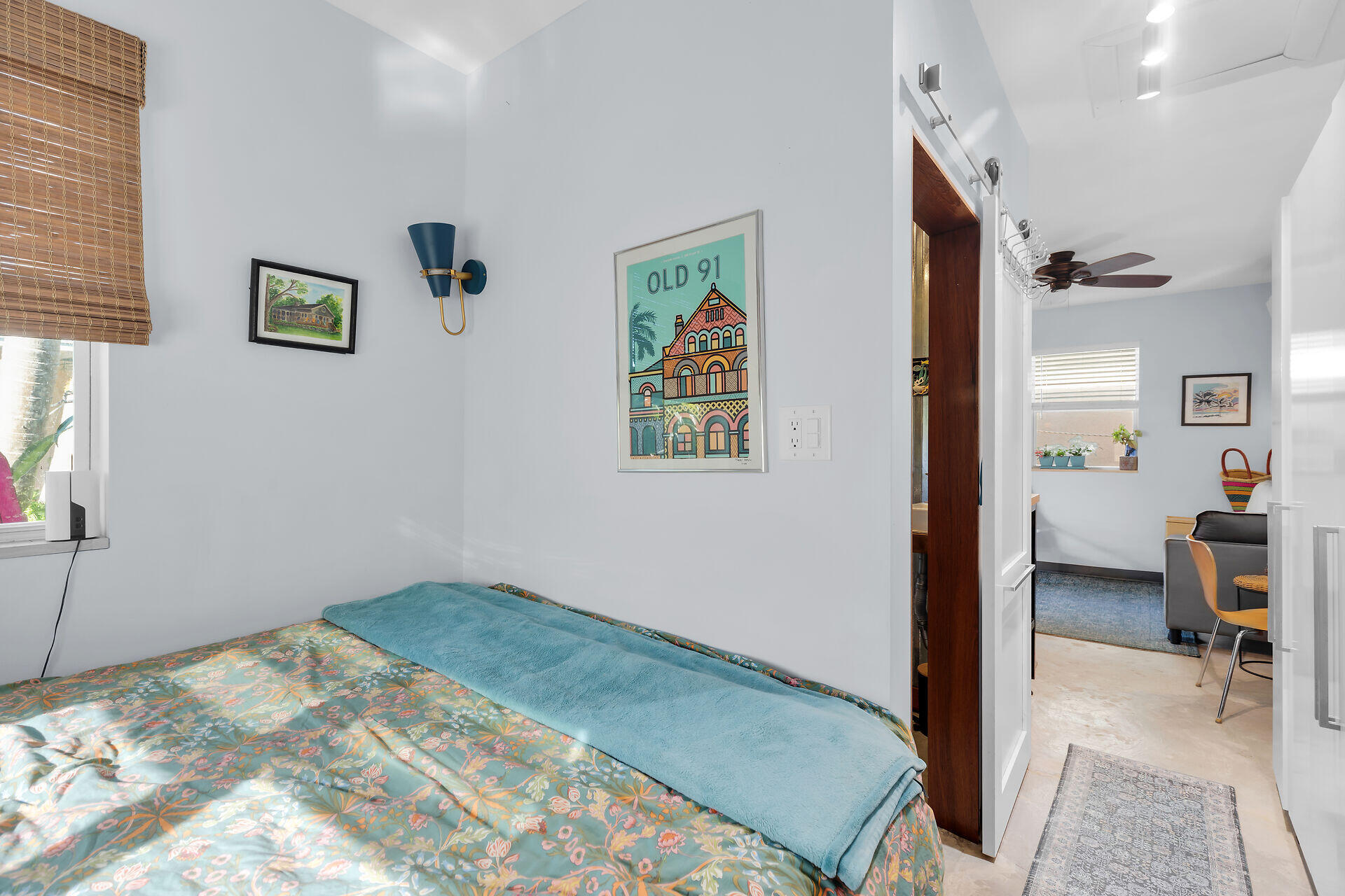 1417 8th Street Key West, FL 33040 - Photo 38 of 44 a bedroom with a bed and a view of living room