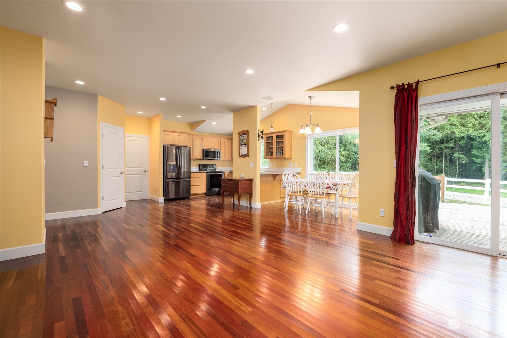 835 Alger Cain Lake Road Sedro-Woolley, WA 98284 - Photo 13 of 38 a view of dining room with furniture and wooden floor