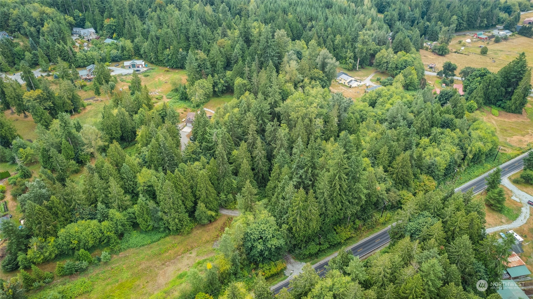 835 Alger Cain Lake Road Sedro-Woolley, WA 98284 - Photo 38 of 38 an aerial view of residential house with outdoor space and trees all around