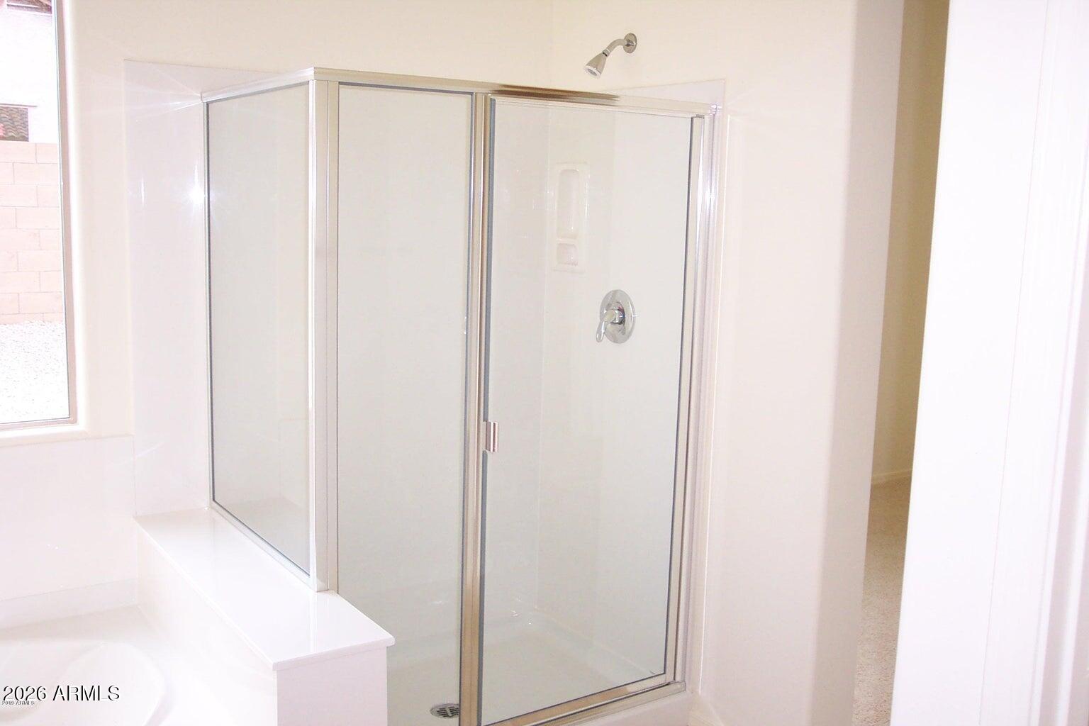 3095 East Merlot Street Gilbert, AZ 85298 - Photo 11 of 13 a bathroom with a shower and a glass door