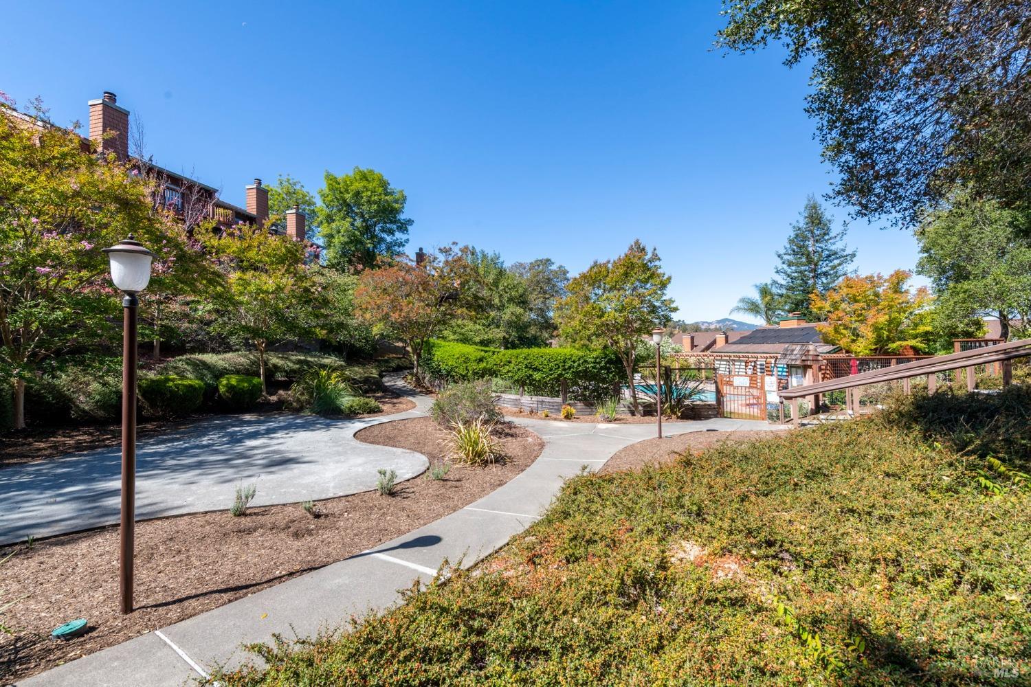 968 Arlene Way Novato, CA 94947 - Photo 30 of 32 a view of a patio with table and chairs plants and large trees