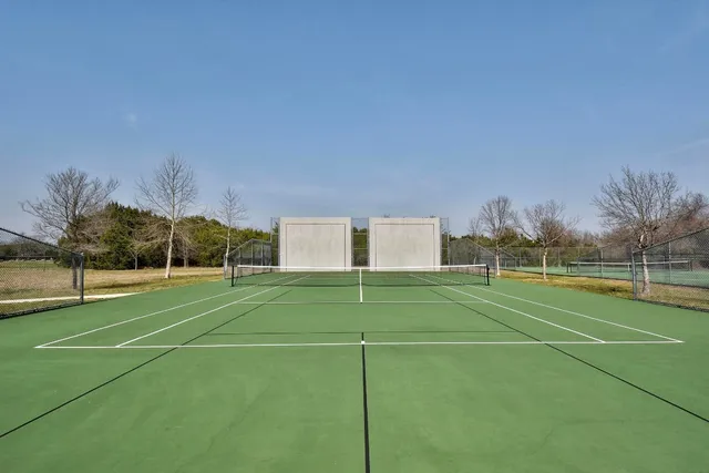 a view of a yard with tree s