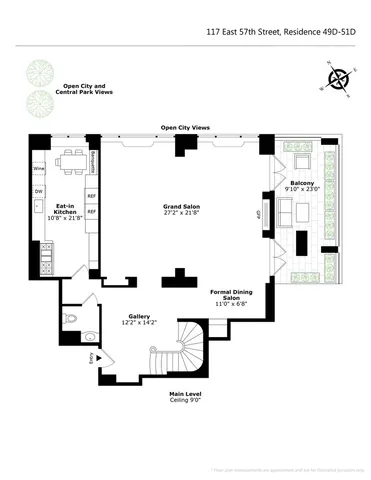 $9,995,000 | 117 East 57th Street, Unit 49D/51D | Midtown East