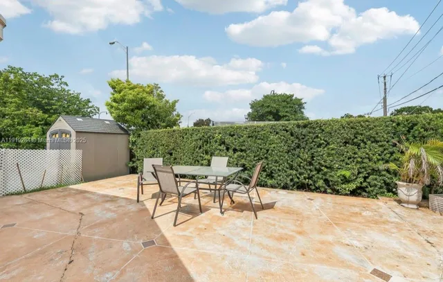 a outdoor space with furniture