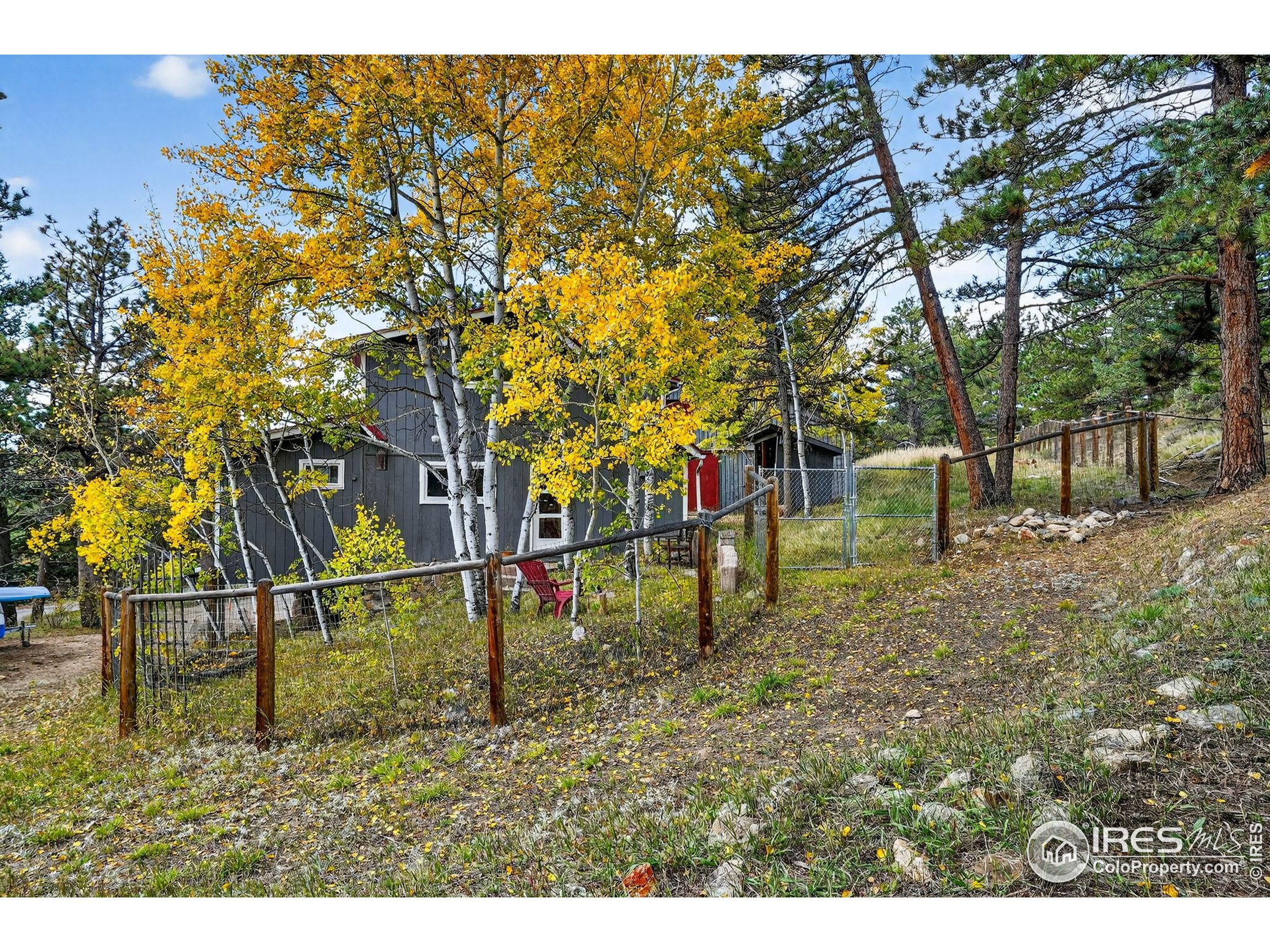 1707 Ridge Road Nederland, CO 80466 - Photo 35 of 50 a backyard of a house with lots of green space