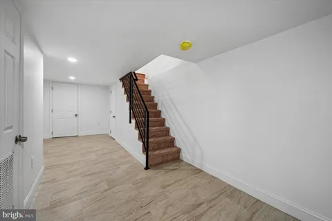 a view of a room with rack on the wall