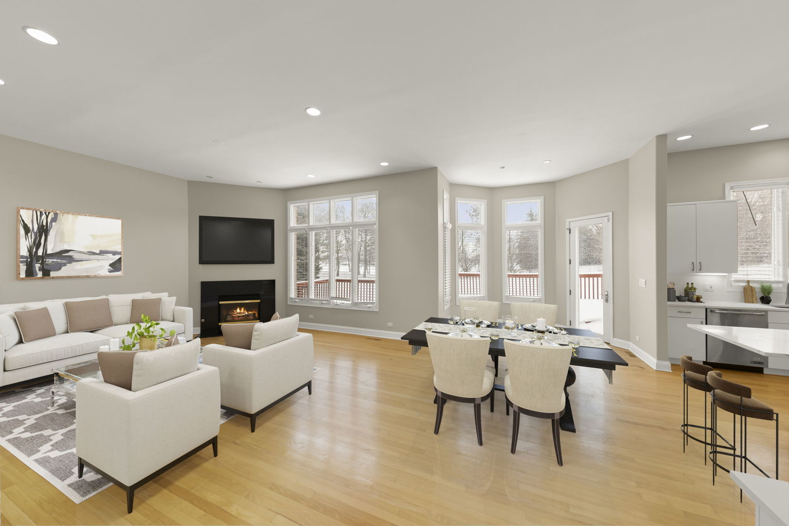 1663 Pebble Beach Way Vernon Hills, IL 60061 - Photo 9 of 40 a living room with fireplace furniture and a flat screen tv