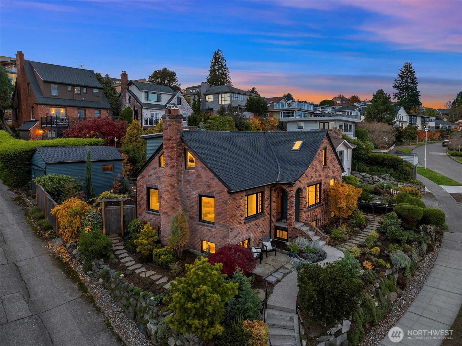 2503 37th Avenue West Seattle, WA 98199 - Photo 34 of 36 a aerial view of multiple houses with a yard