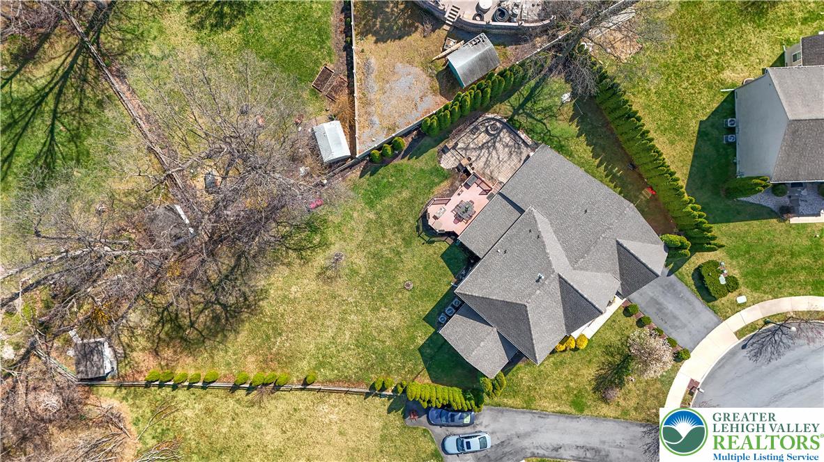 222 Lower Way Road Easton, PA 18045 - Photo 45 of 45 an aerial view of a house with a yard basket ball court