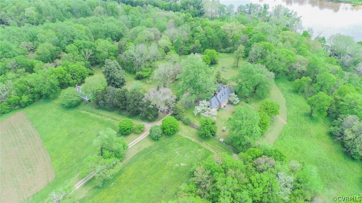 700 Rock Castle Road Goochland, VA 23063 - Photo 4 of 49 Aerial view of the Main House with the Queen Anne
