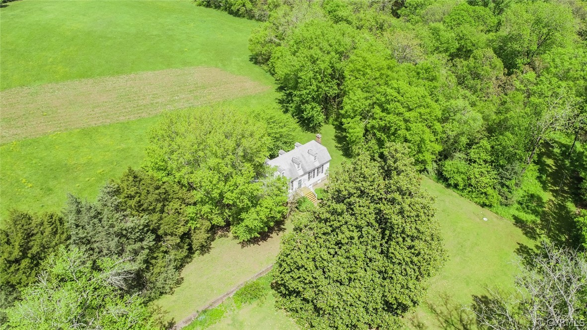700 Rock Castle Road Goochland, VA 23063 - Photo 42 of 49 Aerial view of the Queen Anne Cottage next door to