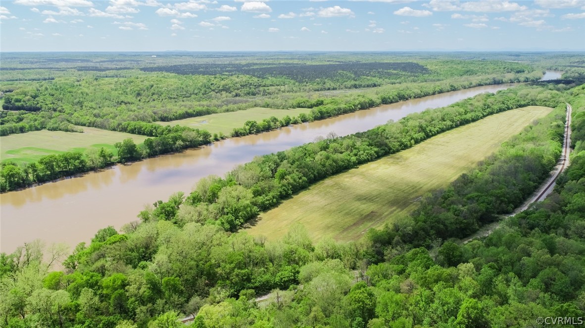 700 Rock Castle Road Goochland, VA 23063 - Photo 5 of 49 Aerial view of the lowlands along The James River.