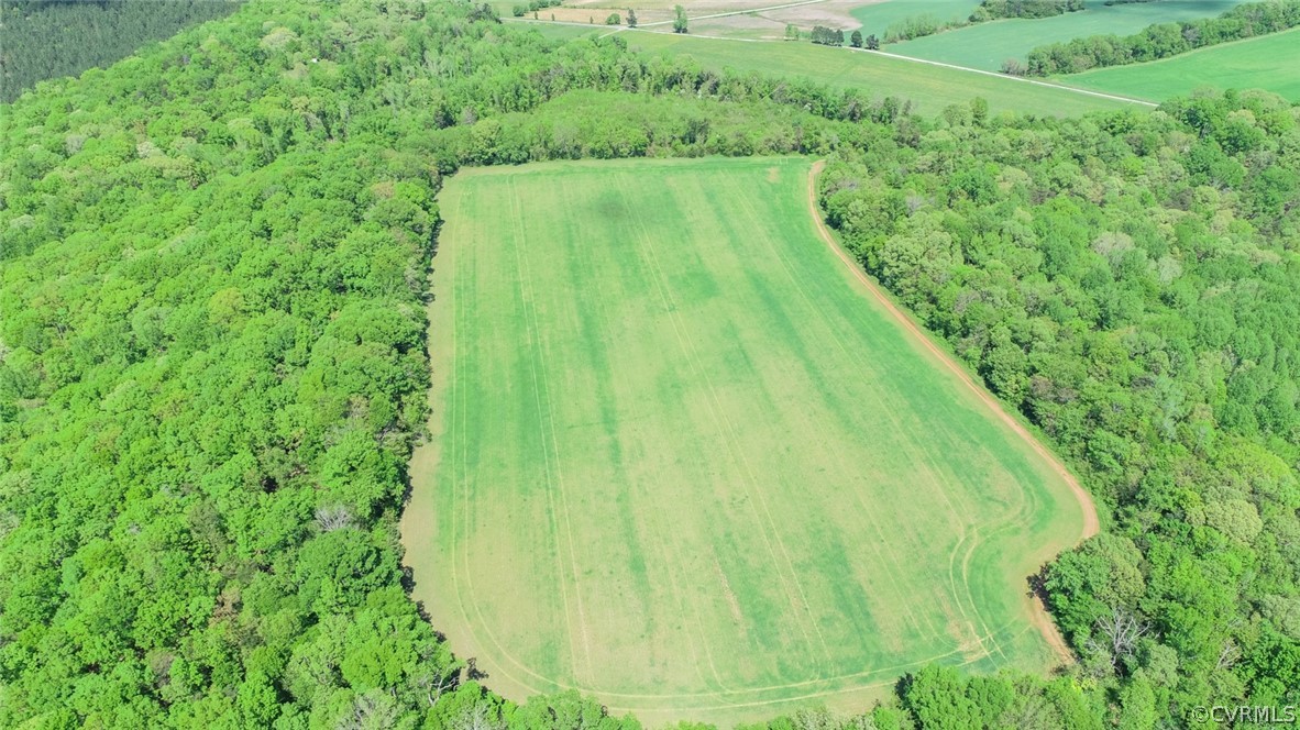 700 Rock Castle Road Goochland, VA 23063 - Photo 6 of 49 Aerial view of one of the croplands on the propert