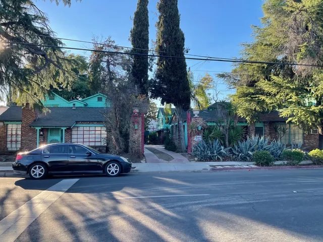 a car parked on the side of a street