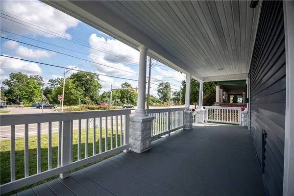a view of balcony with porch