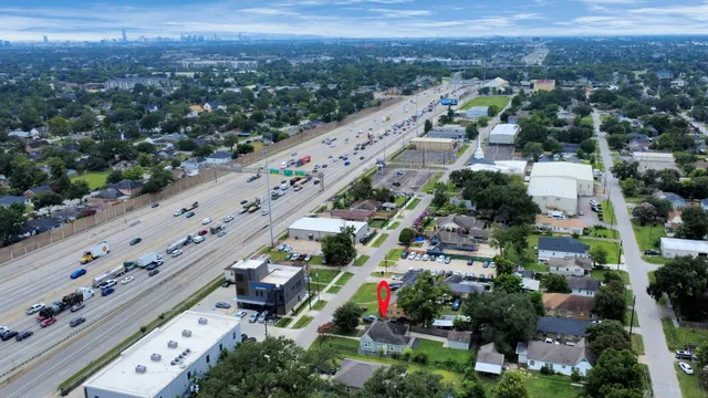 an aerial view of multiple house