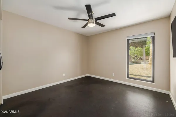 a view of porch with seating space