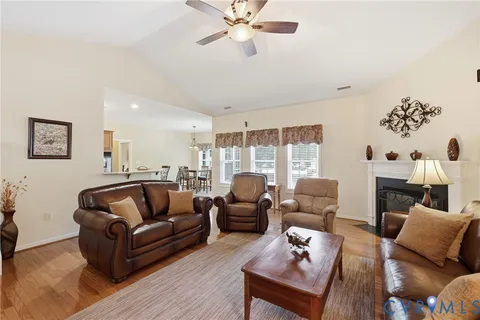 a living room with furniture
