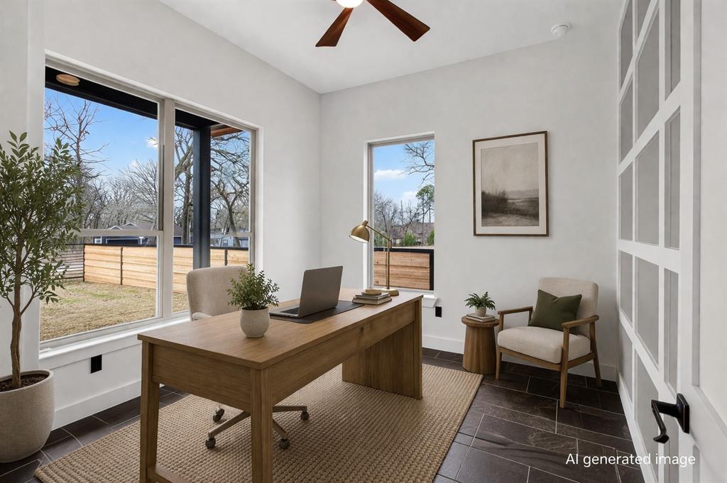 124 Aztec Drive Mabank, TX 75156 - Photo 17 of 33 Office with a ceiling fan and baseboards