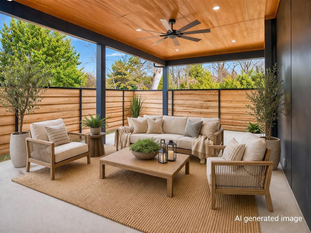 124 Aztec Drive Mabank, TX 75156 - Photo 28 of 33 Sunroom / solarium featuring ceiling fan, a patio area, and outdoor lounge area
