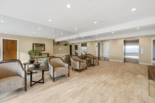 a living room with furniture and a couch