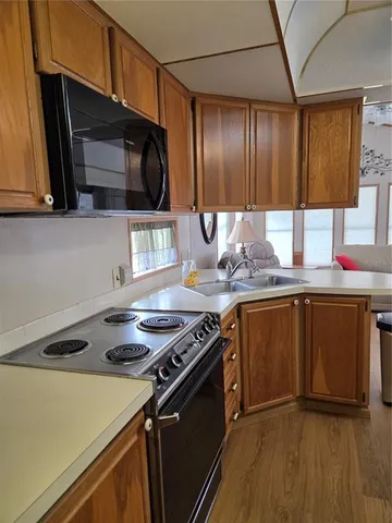a view of a lake with a mountain in the background