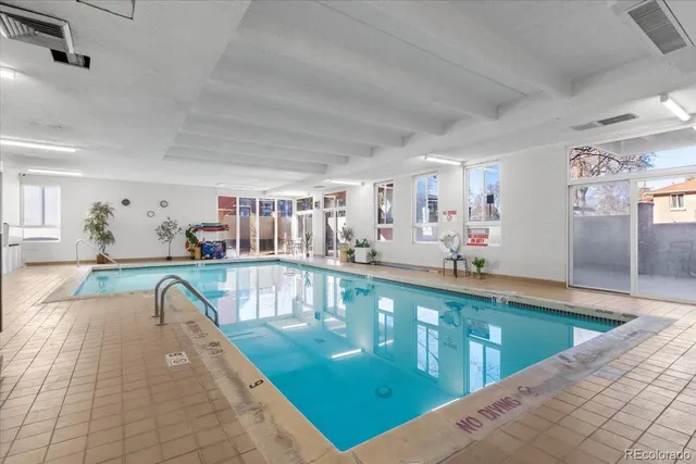 a view of a swimming pool and window