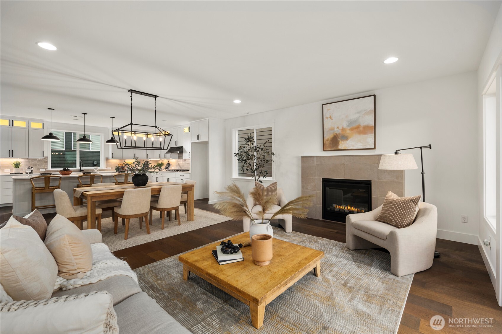4128 220th Street Southeast Bothell, WA 98021 - Photo 6 of 31 a living room with furniture and a fireplace