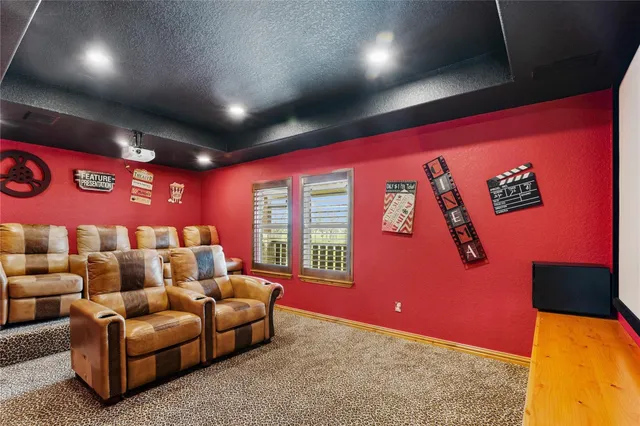 a projector room with furniture