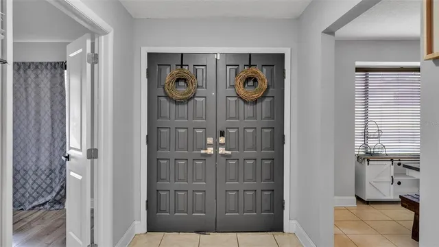 a view of a hallway with elevator