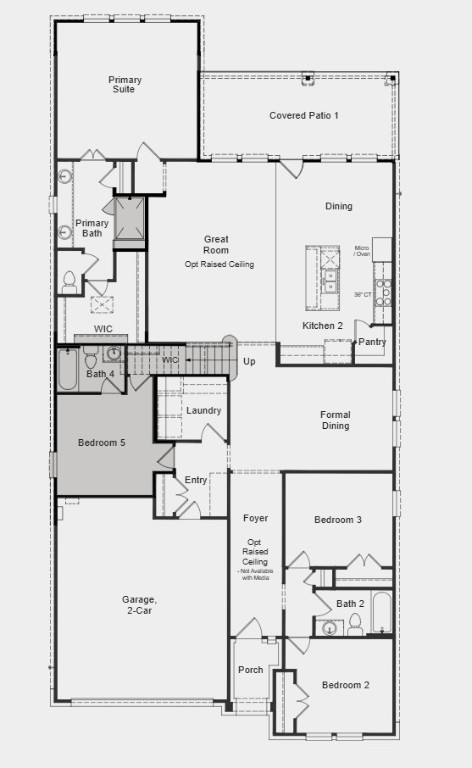 1228 Scenic Grn Loop Georgetown, TX 78628 - Photo 2 of 25 Additional Highlights Include: Bedroom 5 with bath 4 in place of tandem, shower 1 with mudset at owner's bath, covered outdoor living 1, gourmet kitchen 2, and raised ceiling at foyer and gathering room.