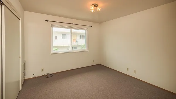 an empty room with a window
