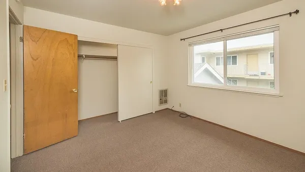 an empty room with a window