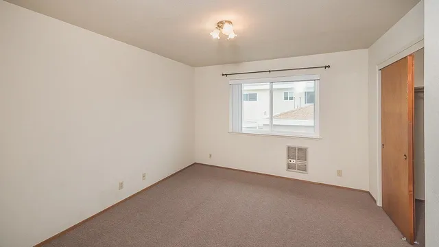 an empty room with a window