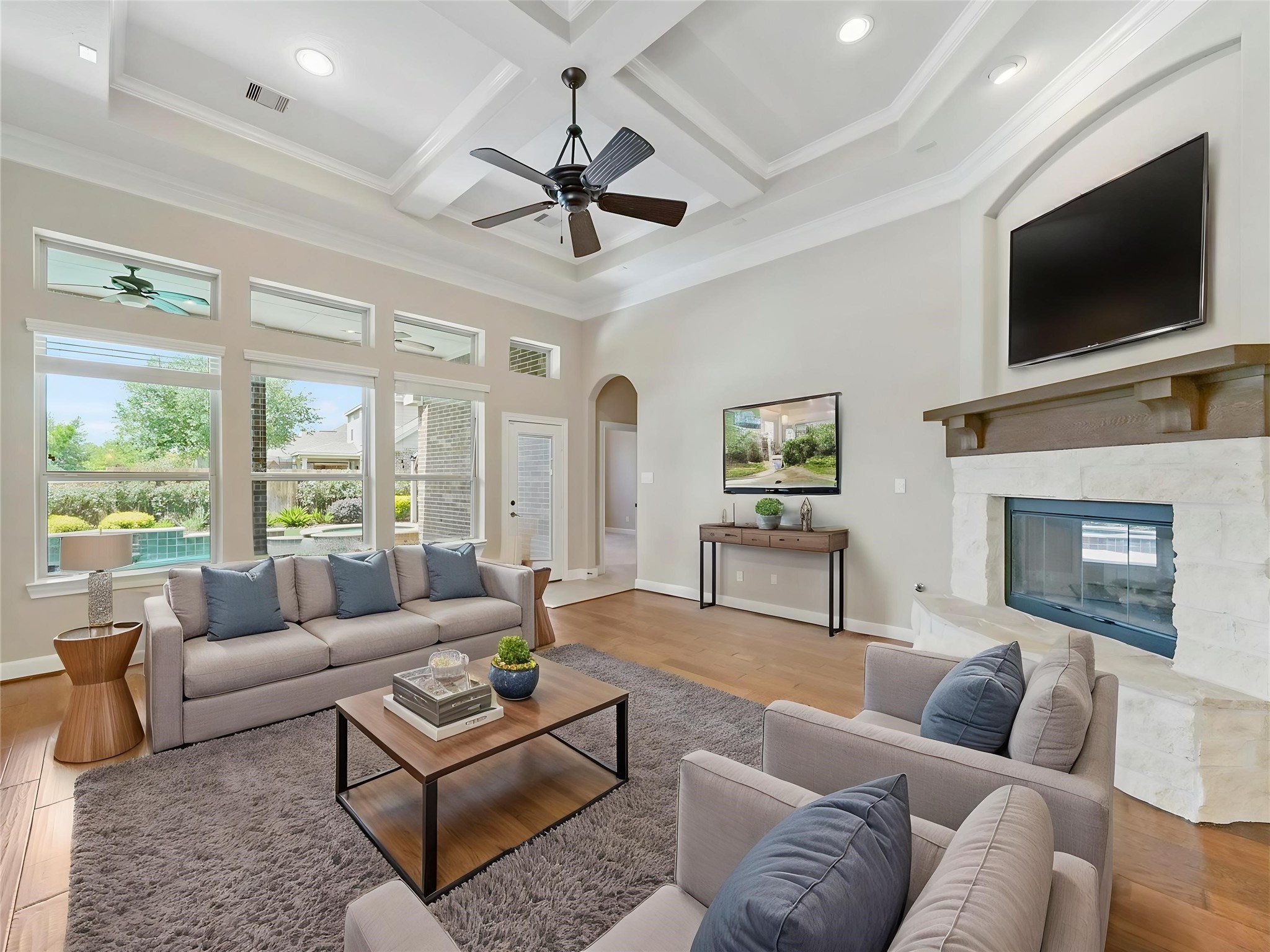 9915 Rochs Hill Court Katy, TX 77494 - Photo 5 of 32 a living room with furniture and a flat screen tv
