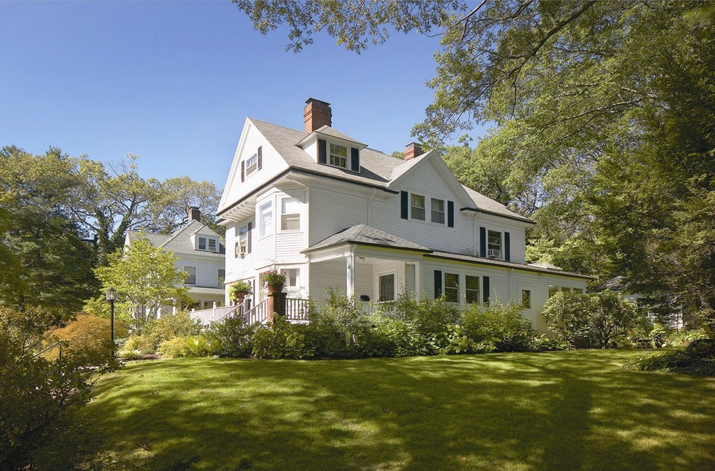 115 Windermere Road Newton, MA 02466 - Photo 7 of 8 a front view of a house with a garden
