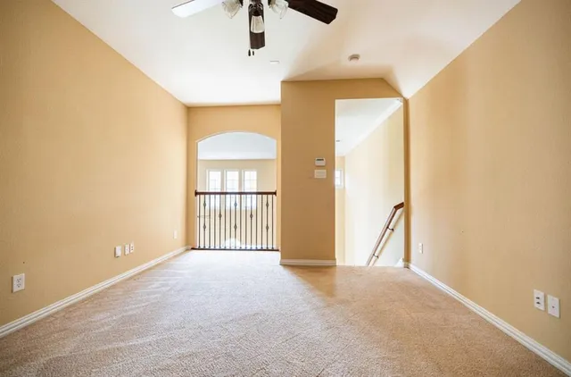 a view of a room with a window